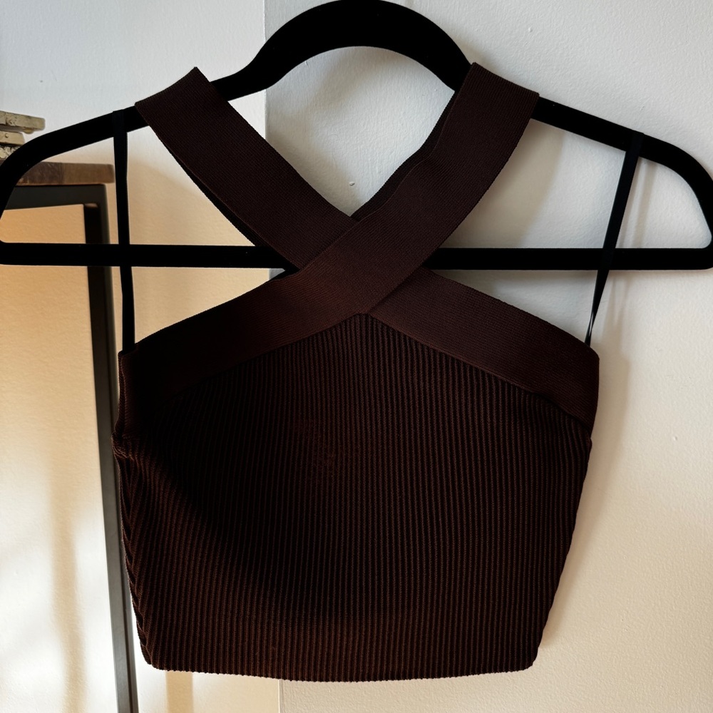 Aritzia - Babton Sculpt Knit Criss Cross Cropped Tank